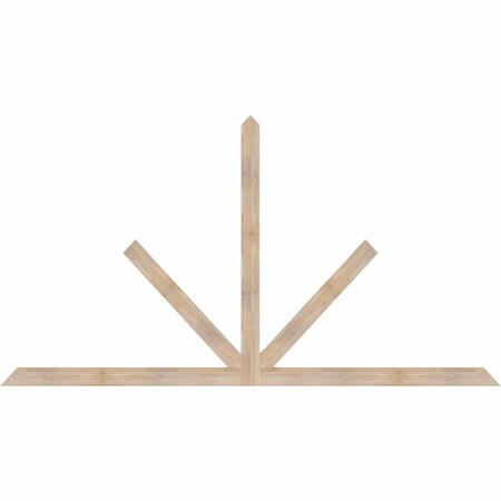Ekena Millwork Saratoga Smooth Timber Gable Bracket, Douglas Fir, 96"W x 52"H x 1 1/2"D x 3 1/2"F, 13/12 Pitch GBW096X52X0204SAR00SDF